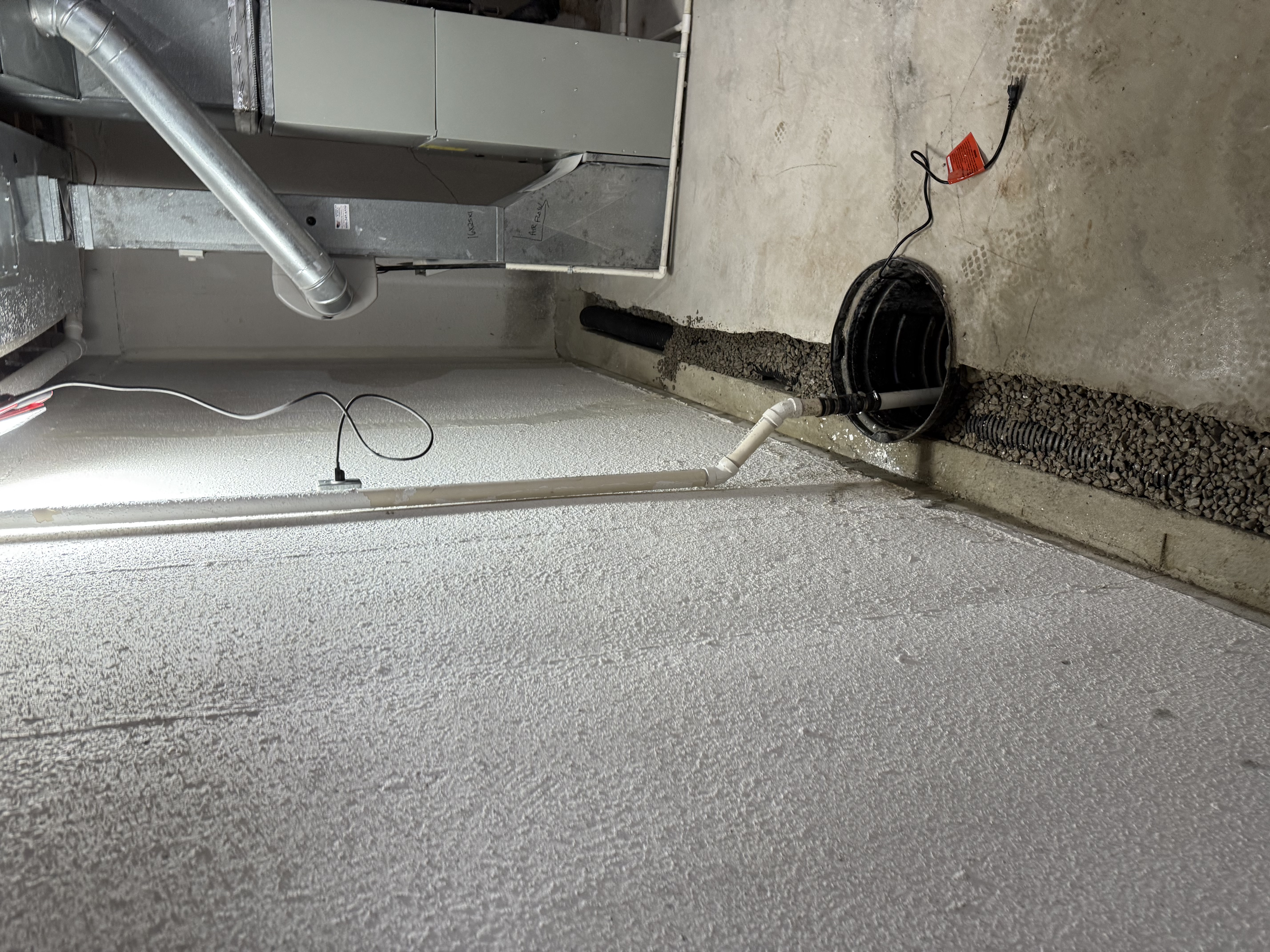 Interior drainage channel