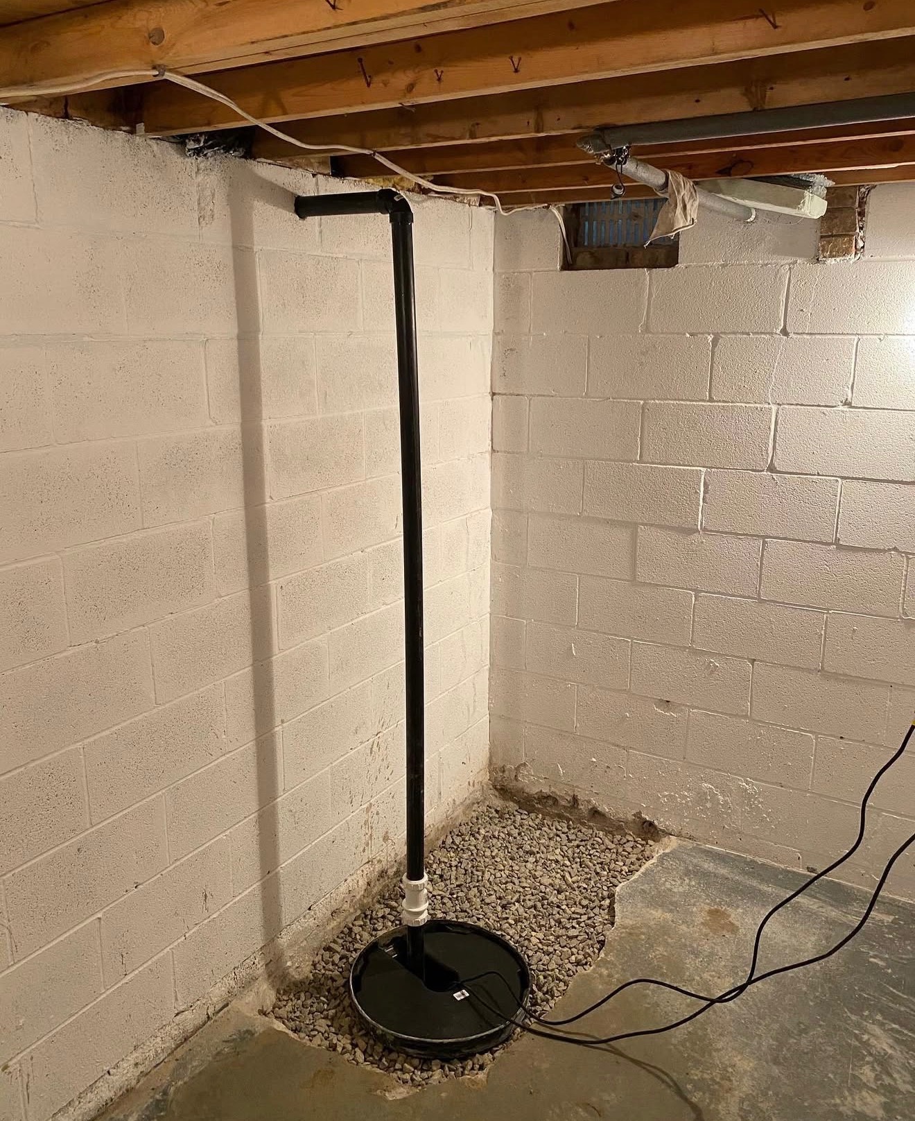 Completed sump pump system