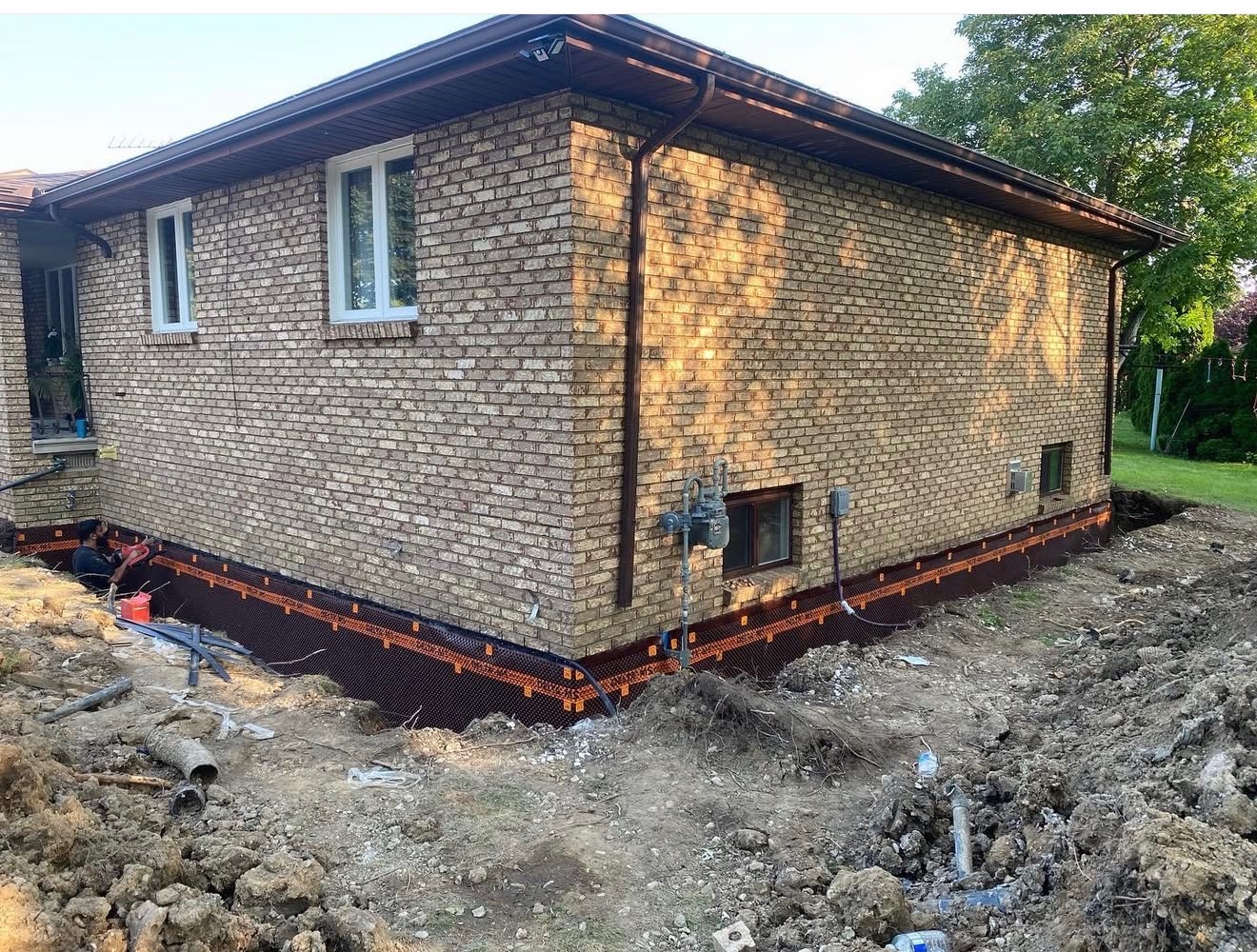 Exterior waterproofing installation